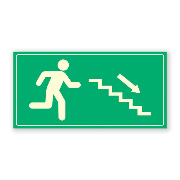 Señal "Salida de Emergencia" Icono Bajar Escalera Derecha - Rótulos Daunis