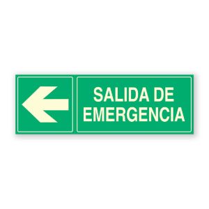 Senyal "Sortida d'Emergència" Text Direccional Esquerra - Esquerra - Rètols Daunis