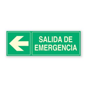 Señal "Salida de Emergencia" Texto Direccional Izquierda - Izquierda - Rótulos Daunis