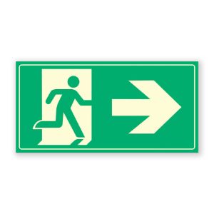Señal "Salida de Emergencia" Icono Direccional Derecha - Derecha - Rótulos Daunis