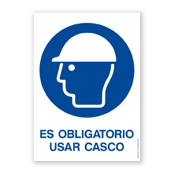 Señal "Es Obligatorio Usar Casco" - Rótulos Daunis