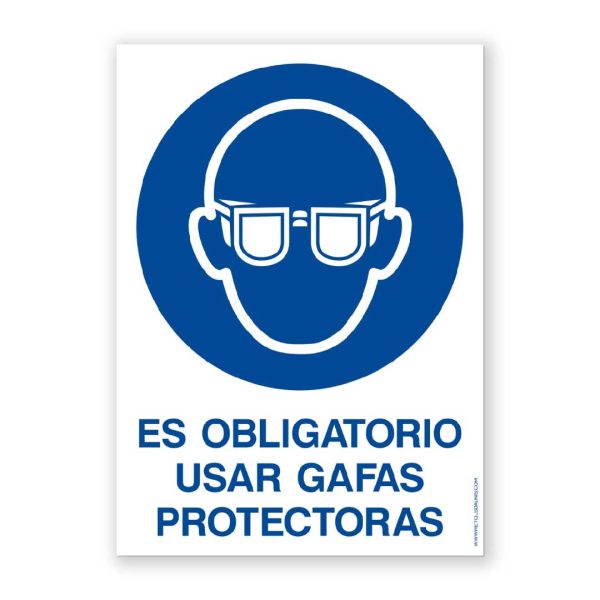 Señal "Es Oblogatorio Usar Gafas Protectoras" - Rótulo Daunis