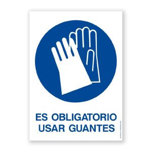 Señal "Es Obligatorio Usar Guantes" - Rótulos Daunis