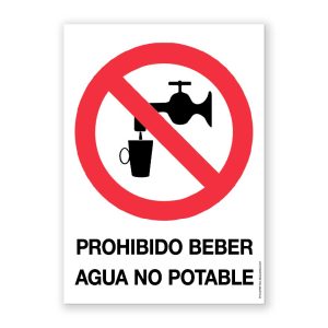 Señal "Prohibido Beber Agua No Potable" - Rótulos Daunis