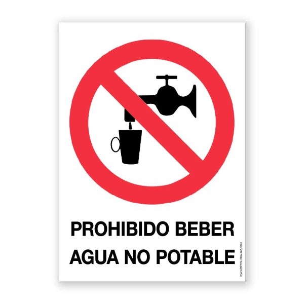 Señal "Prohibido Beber Agua No Potable" - Rótulos Daunis