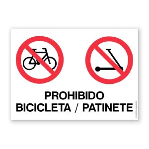 Señal "Prohibido Bicicleta - Patinete" - Rótulos Daunis
