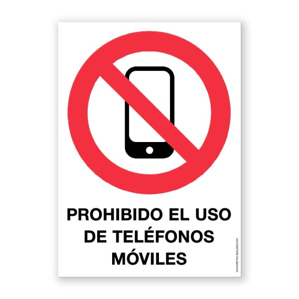 Señal "Prohibido el Uso de Teléfonos Móviles" - Rótulos Daunis