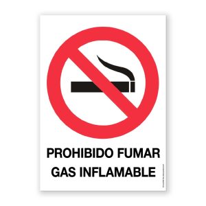 Señal "Prohibido Fumar - Gas Inflamable" - Rótulos Daunis