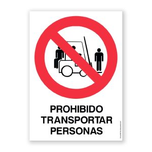 Señal "Prohibido Transportar Personas" - Rótulos Daunis