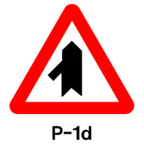 Triangle intersecció amb prioritat sobre la incorporació per l'esquerra - Rètols Daunis