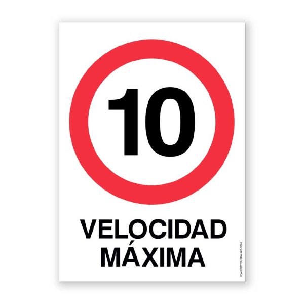 Senyal "Velocitat Màxima 10" - Retols Daunis