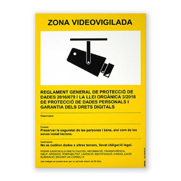 Senyal "Zona Videovigilada" - Rètols Daunis