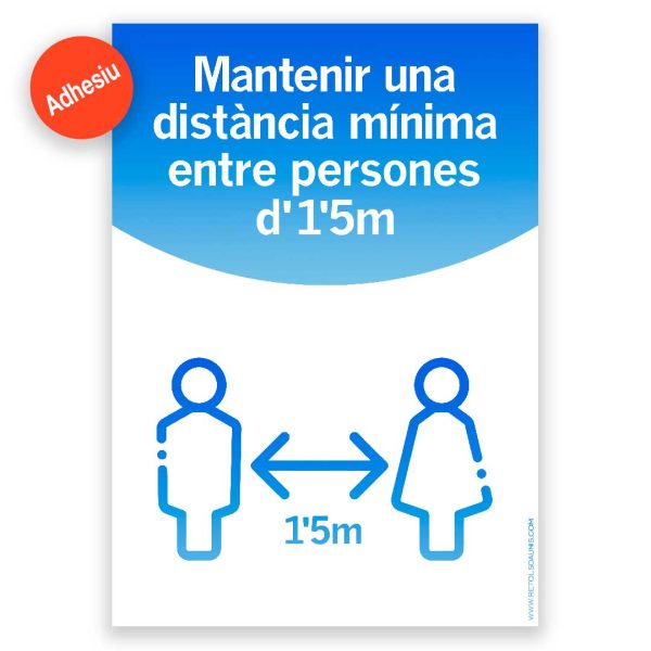 Adhesivo "Norma de Distancia entre Personas" - Rótulos Daunis