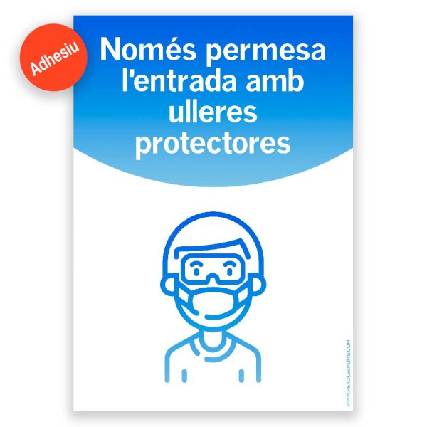 Adhesivo "Norma de Utilizar Gafas Protectoras" - Rótulos Daunis