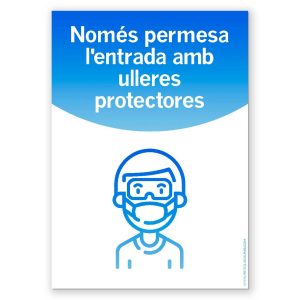 Placa Alumini "Norma d'Utilitzar Ulleres Protectores" - Rètols Daunis