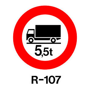 Disc entrada prohibida a vehicles mercaderies segons PMA - Rètols Daunis