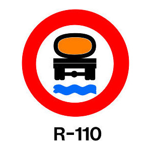 Disco entrada prohibida a vehículos que contaminen el agua - Rètols Daunis