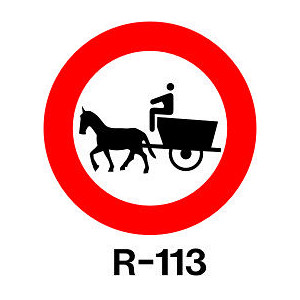 Disco entrada prohibida a vehículos con tracción animal - Rètols Daunis