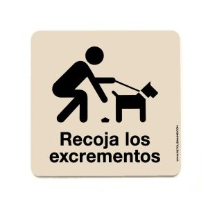 Placa "Recoja los Excrementos" - Rótulos Daunis